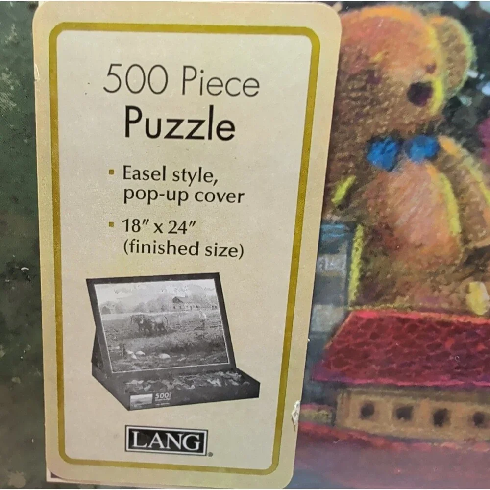Vintage Lang Christmas Puzzle 500 pc Factory Sealed New Pop Up Easel Box 1982